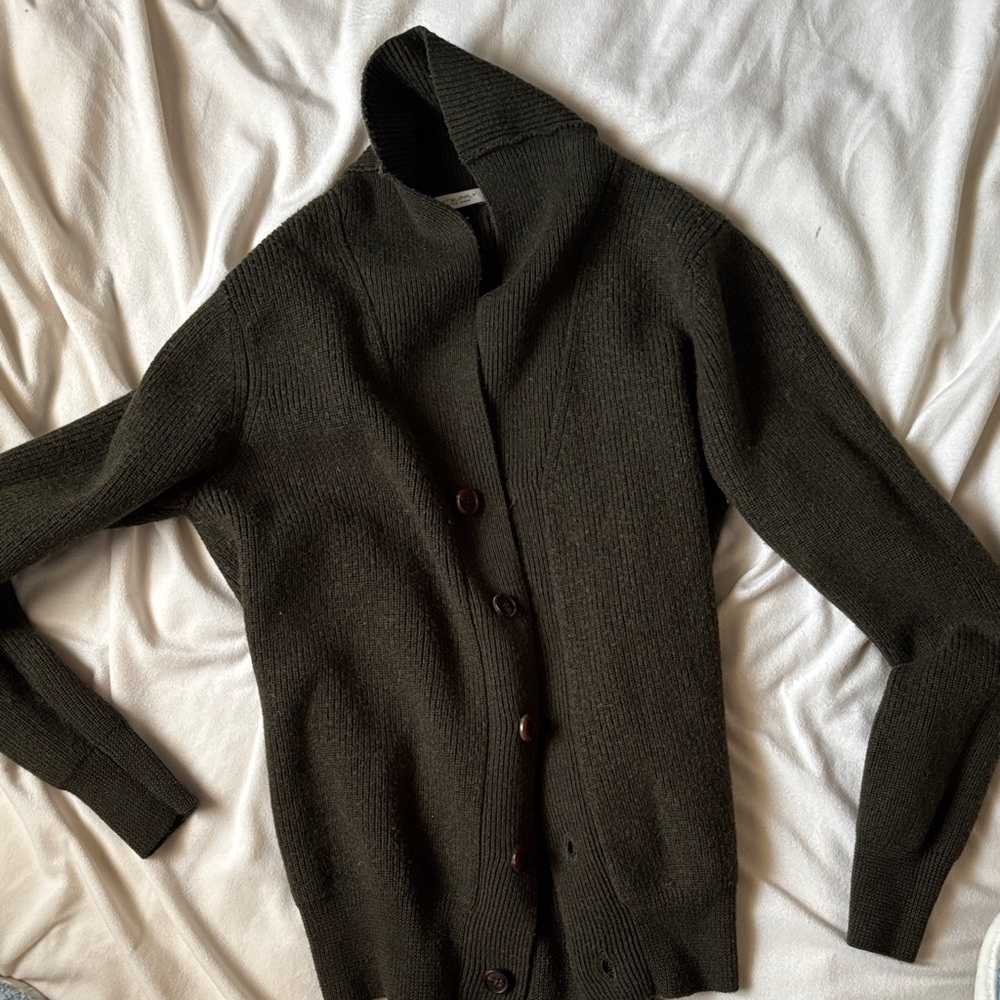 Suitsupply Dark Green Cardigan Sweater